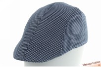 Voorgevormde platte pet donker blauw met witte ruit katoen mix 55 (S) [nieuw]